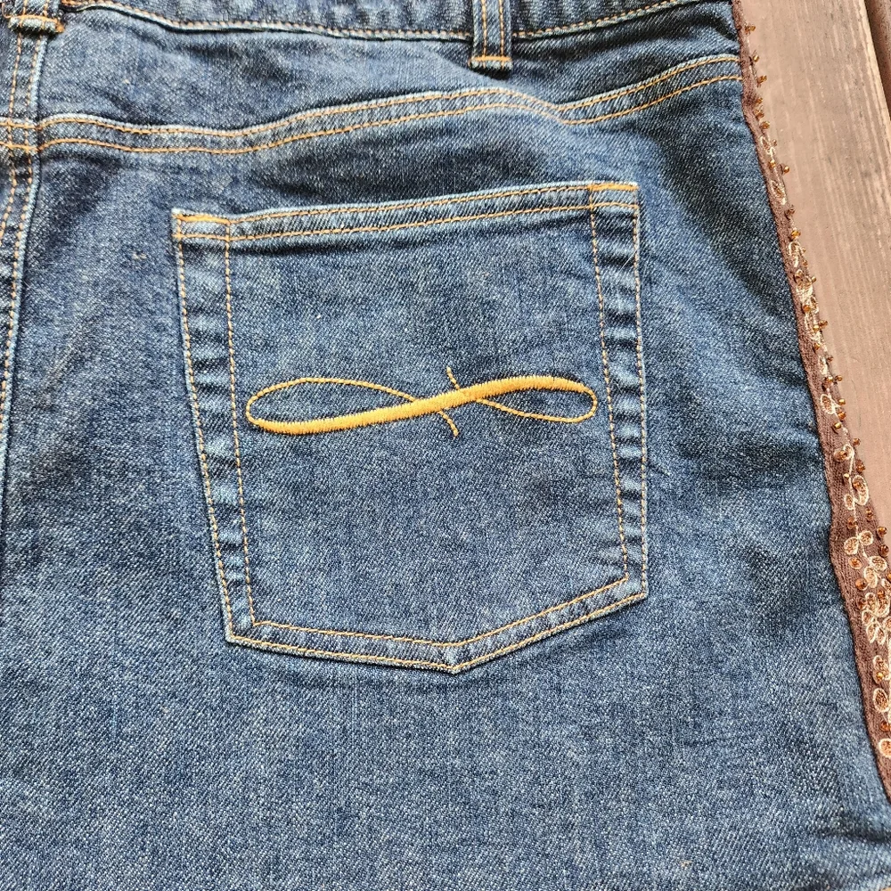 The Limited Beaded Y2K Boho Denim Jean Mini Skirt